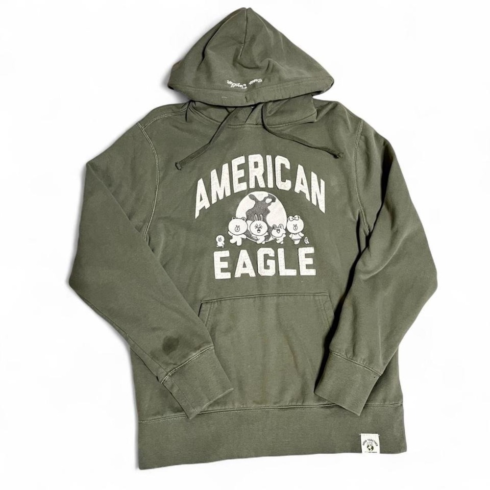 American Eagle x LINE FRIENDS Olive Green Hoodie – Women's M - Cozy